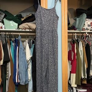 Old Navy Black and White Floral Jumpsuit